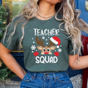 Chemise d'équipe de professeur de Noël, chemise de professeur de Noël, chemise d'équipe de professeur de renne, cadeau de Noël pour professeur, T-shirts de professeur de Noël