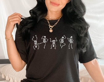 Skeleton Dancing Halloween Shirt, Skeleton Dance Shirt, Halloween Skeleton Shirt, Dancing Skeleton Shirt, Funny Skeleton Shirts