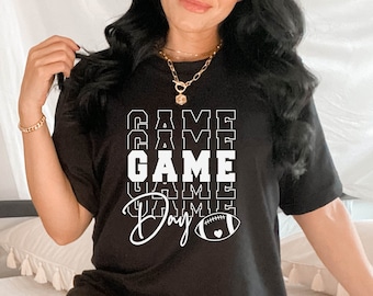 Gameday-shirts, voetbalmoedershirts, voetbalshirts voor vrouwen, voetbalshirt zondag, voetbalshirt zondag, T-shirt wedstrijddag, cadeau voor haar