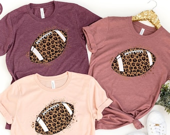 Football Shirt for Women, Football Game Day Shirt, Football Sunday Shirt, Cute Football Shirts, Leopard Football Shirt, Football Game Shirt