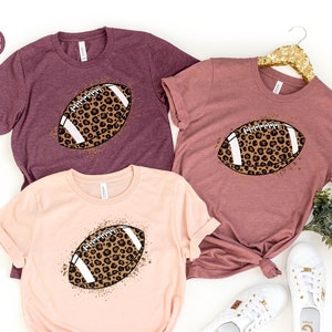 Football Shirt for Women, Football Game Day Shirt, Football Sunday Shirt, Cute Football Shirts, Leopard Football Shirt, Football Game Shirt