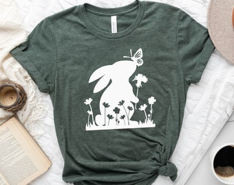 Bunny Shirts for Easter, Floral Bunny Shirts, Easter Toddler Shirts, Easter Gift Shirts, Baby Bunny Shirt for Babies, Easter Bunny Outfits