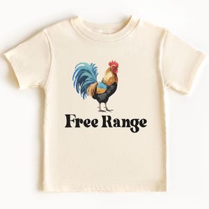 Free Range Toddler Shirt - Chicken Kids Tee - Farm Animal Youth T-Shirt - Country Styled Bodysuit - Farm Animal Shirt - Rooster Farm Tee