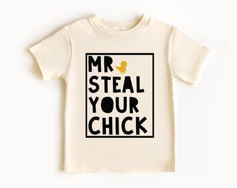 Maglietta di Pasqua per bambini - Maglietta Mr. Steal Your Chick - Maglietta di Pasqua divertente - Maglietta di Pasqua per bambini - Body di Pasqua per neonati - Vestito per il giorno di Pasqua