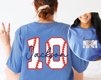 Custom Baseball Mom Shirt - Custom Name and Team Number - Baseball Gift - Cheer Mom T-Shirt - Personalized Baseball - Game Day Tee
