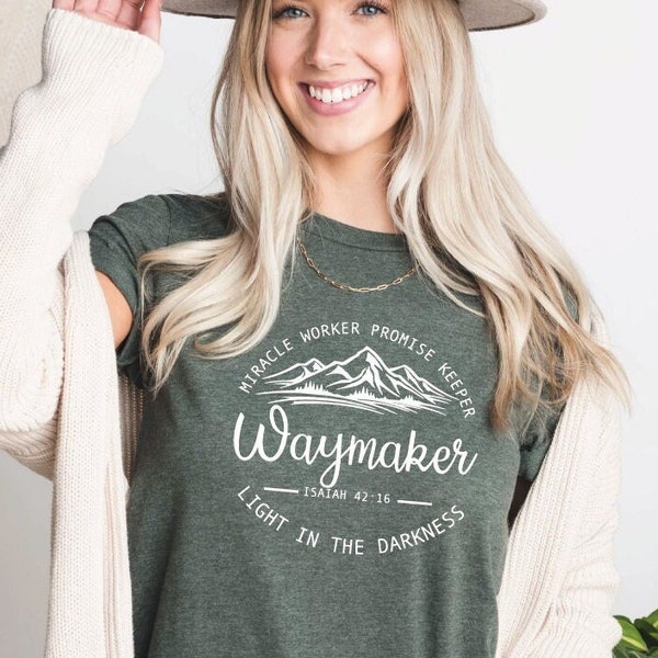 Waymaker Miracle Worker Promise Keeper T Shirt, Christian Shirt for Women, Religious Shirt, Christian Shirts, Religious Gift,