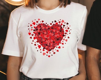 Camiseta de San Valentín, camiseta de pareja de San Valentín, camiseta de corazón de San Valentín, regalo de San Valentín, regalos para ella, regalo de San Valentín para ella, camiseta de San Valentín