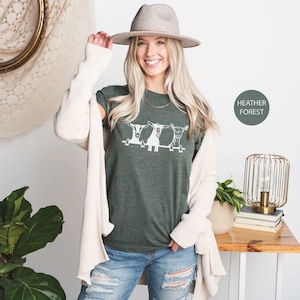 Goats Shirts, Cute Goats Shirt, Funny Goat Kid Shirt, Farm Animal Shirt, Goat Lover Shirt, Goat Shirt Gift, Goat Women Shirt, Gift for Her Heather Forest