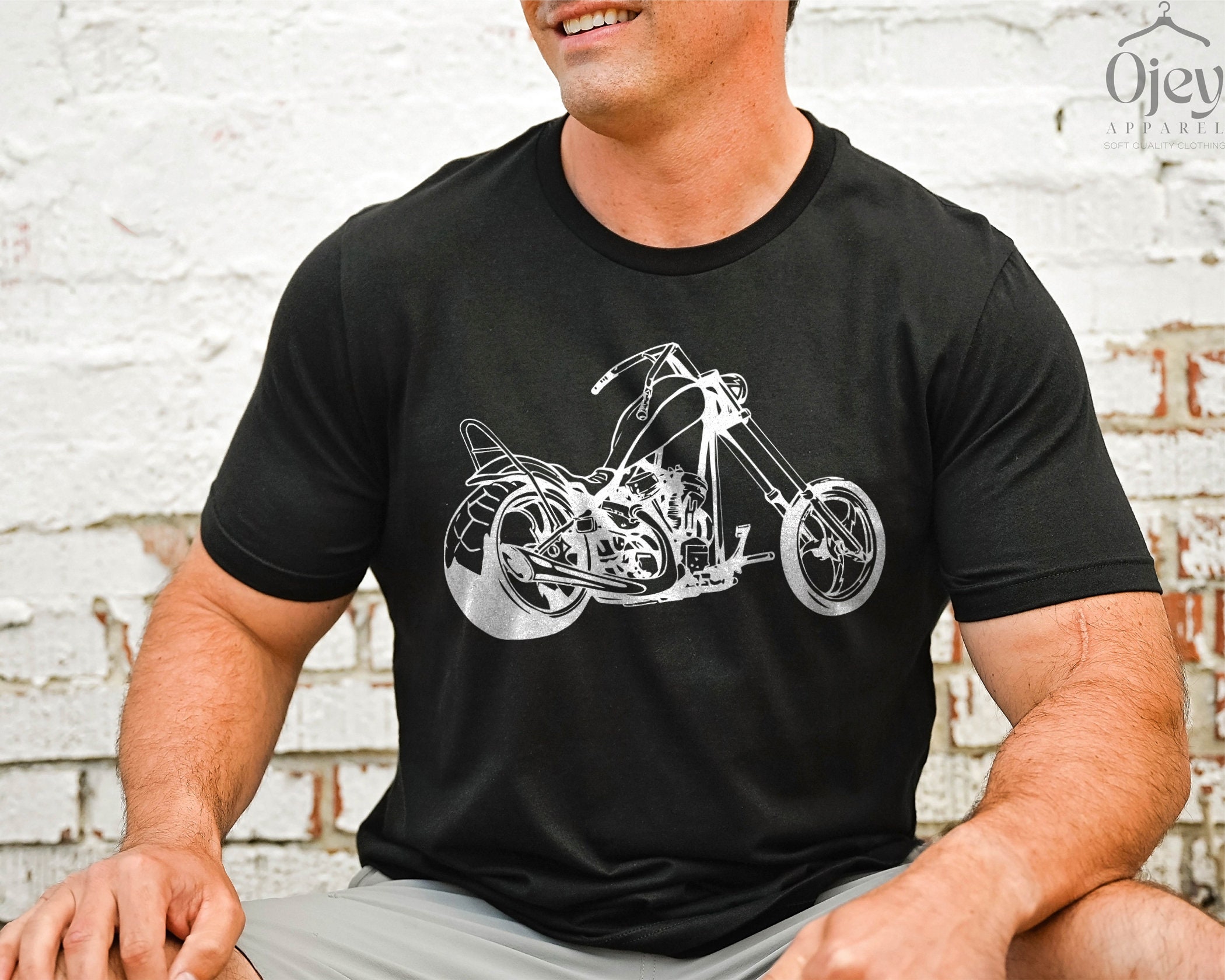 t-shirt moto style biker américain : orginal american chopper - squelette -  croix Malte