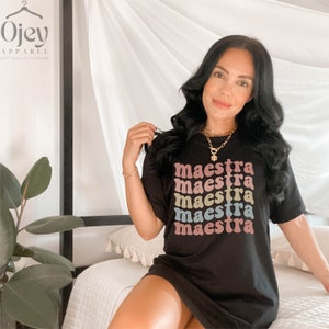 Maestra Shirt, Spanish Teacher Shirt, Bilingual Teacher Shirt, Maestra Gift Shirt, Groovy Teacher Shirt, Maestra Bilingue Shirt image 3