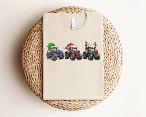Christmas Tractor Shirt, Farmer Christmas Shirt, Country Christmas, Xmas Santa Tractors Tshirt, Funny Christmas Shirt, Farmer Christmas Gift