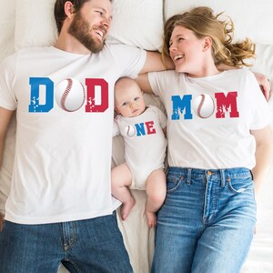 1st Birthday Baseball - First Birthday Toddler Shirt - Family Crew T-Shirts - Birthday Baby Bodysuit - Baseball Theme - Birthday crew