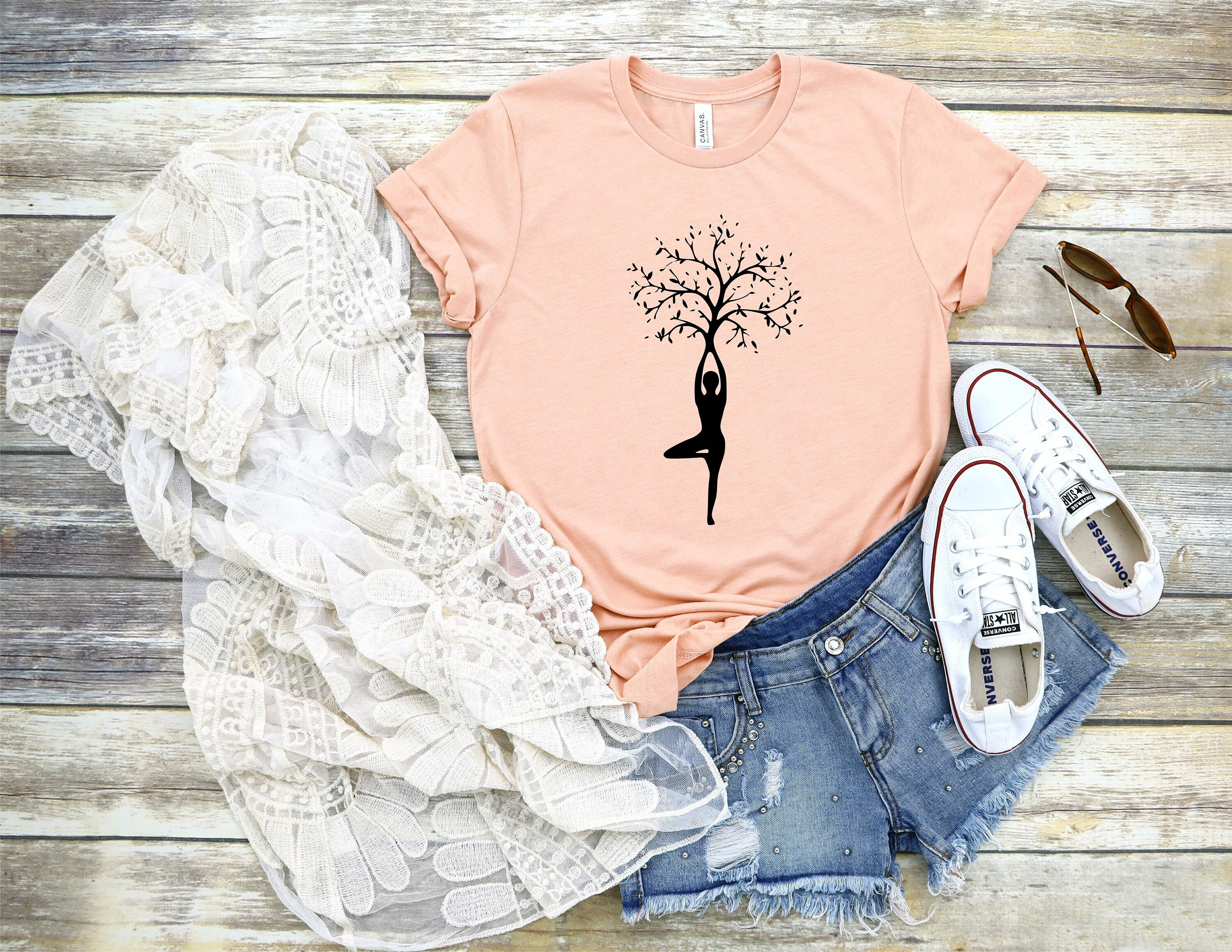 Yoga Tree Shirt, Meditation Tshirt, Namaste Shirt, Spiritual Tee, Relaxation Shirt, Mental Health Shirt, Yoga Practice Tee, Yoga Lover Gift