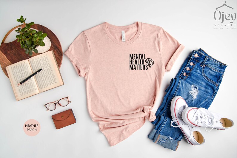 Mental Health Matters Shirt, Anxiety Shirts, Mental Health Awareness Shirt, Mental Health Gift Shirt, Be Kind Shirts, Depression Awareness Heather Peach