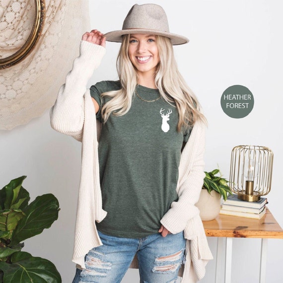 Deer Shirt, Hunting Pocket Tee, Deer Hunter Shirt, Hunting Shirt, Unisex Clothing, Camping Shirt, Deer Hunting T Shirts, Deer Lover Gifts