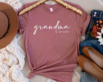 Camiseta de abuela (2025), futura abuela, camisetas para abuelas, camiseta personalizada para abuelas, regalo para el Día de la Madre