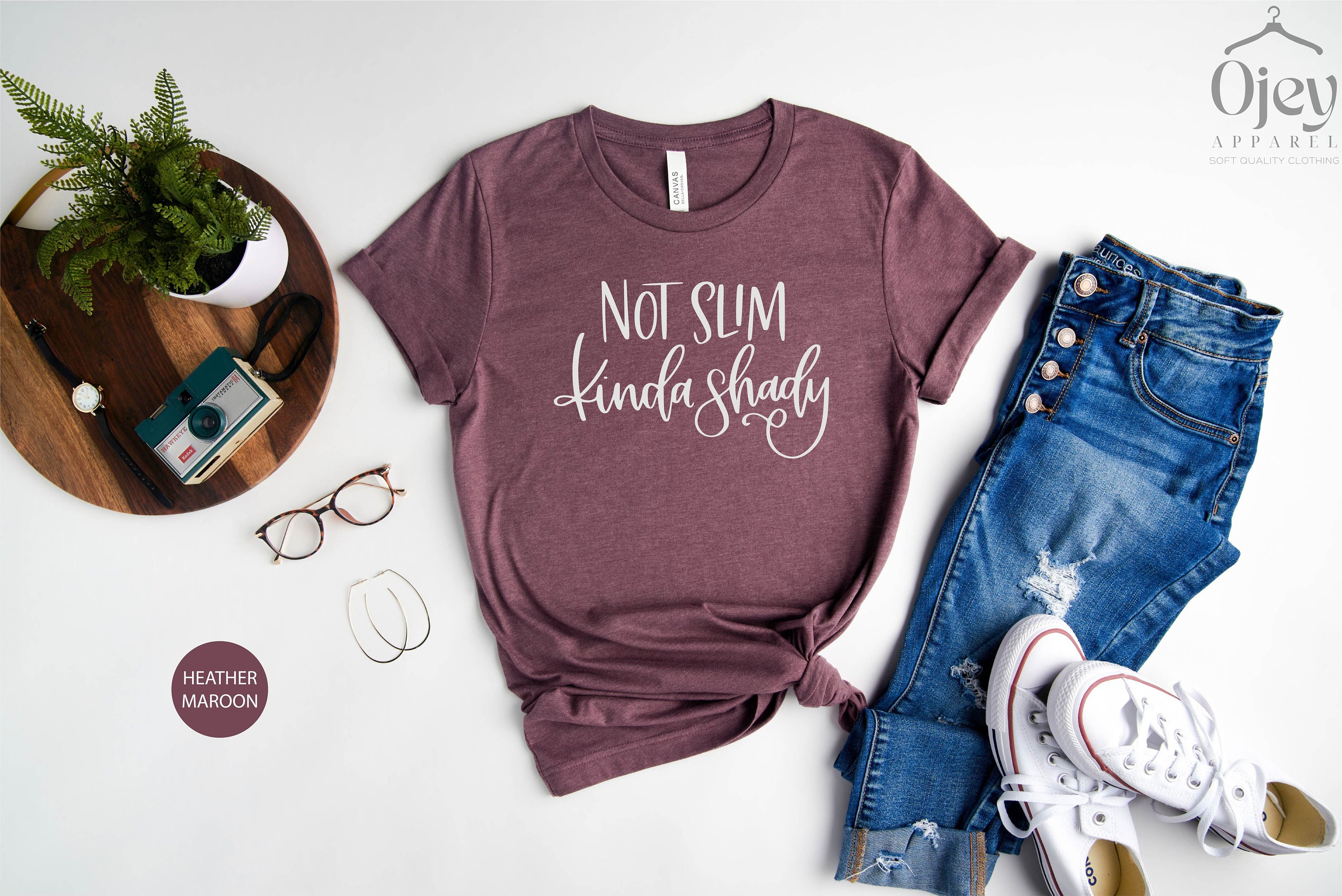 Funny Women's T-Shirt 'Not Slim Kinda Shady' - Graphic Tee, 100% Cotton, Casual Humor Top