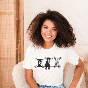Goats Shirts, Cute Goats Shirt, Funny Goat Kid Shirt, Farm Animal Shirt, Goat Lover Shirt, Goat Shirt Gift, Goat Women Shirt, Gift for Her White