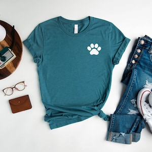 Best Seller Dog Paw Pocket T Shirt, Dog T-Shirt, Dog Paw Shirts, Dog Mom Tee, Pocket Paw Shirt, Dog Lover Gift, Dog Mama Shirts, Dog Paw Tee image 5
