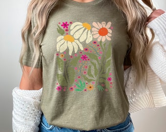 Wildflower T-shirt, Vintage Flower Shirt, Floral T-shirt, Wild