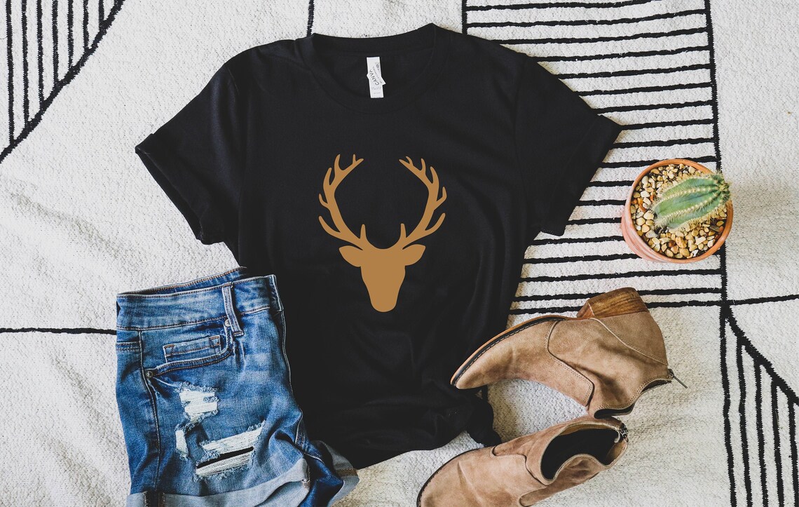 Deer Head Shirt Deer Shirts For Men Cool Deer Shirt Hunting Etsy