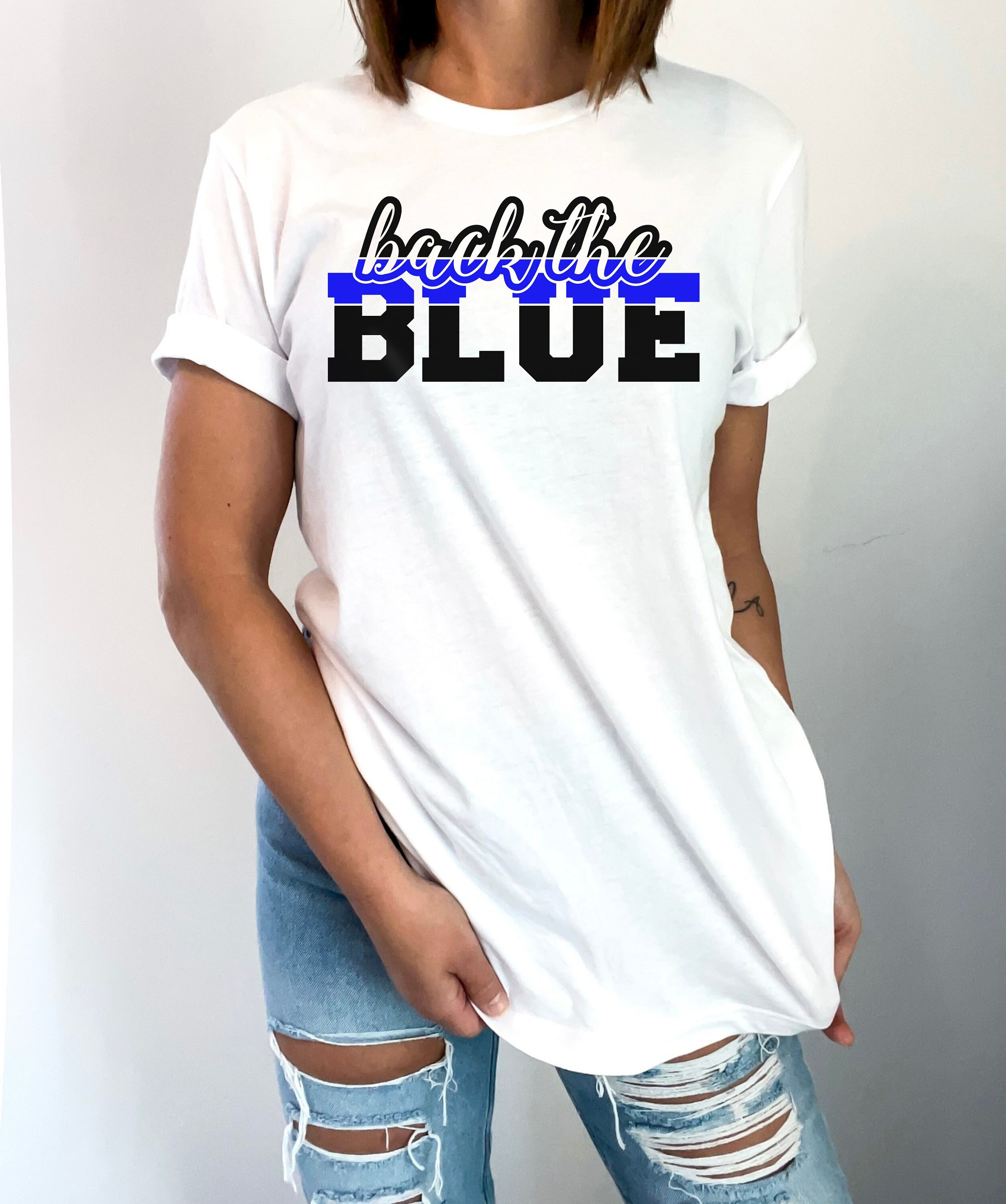Back the Blue T-shirt, Police Support Shirt, Patriotic Tee, Blue