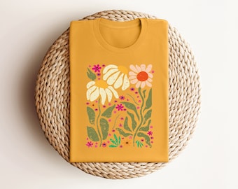 Wildflower T-shirt, Vintage Flower Shirt, Floral T-shirt