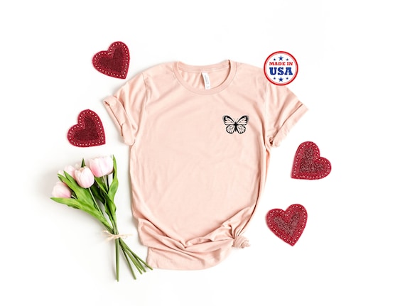 Cute Butterfly Shirt, Butterfly Shirt Gift, Butterfly Lover Shirt, Nature Butterfly Shirt, Butterfly Women Shirts, Butterfly Tees Pocket
