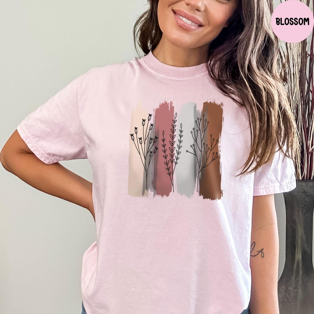 Comfort Colors® Vintage Botanical Shirt, Flower Shirt, Wildflower Shirt ...