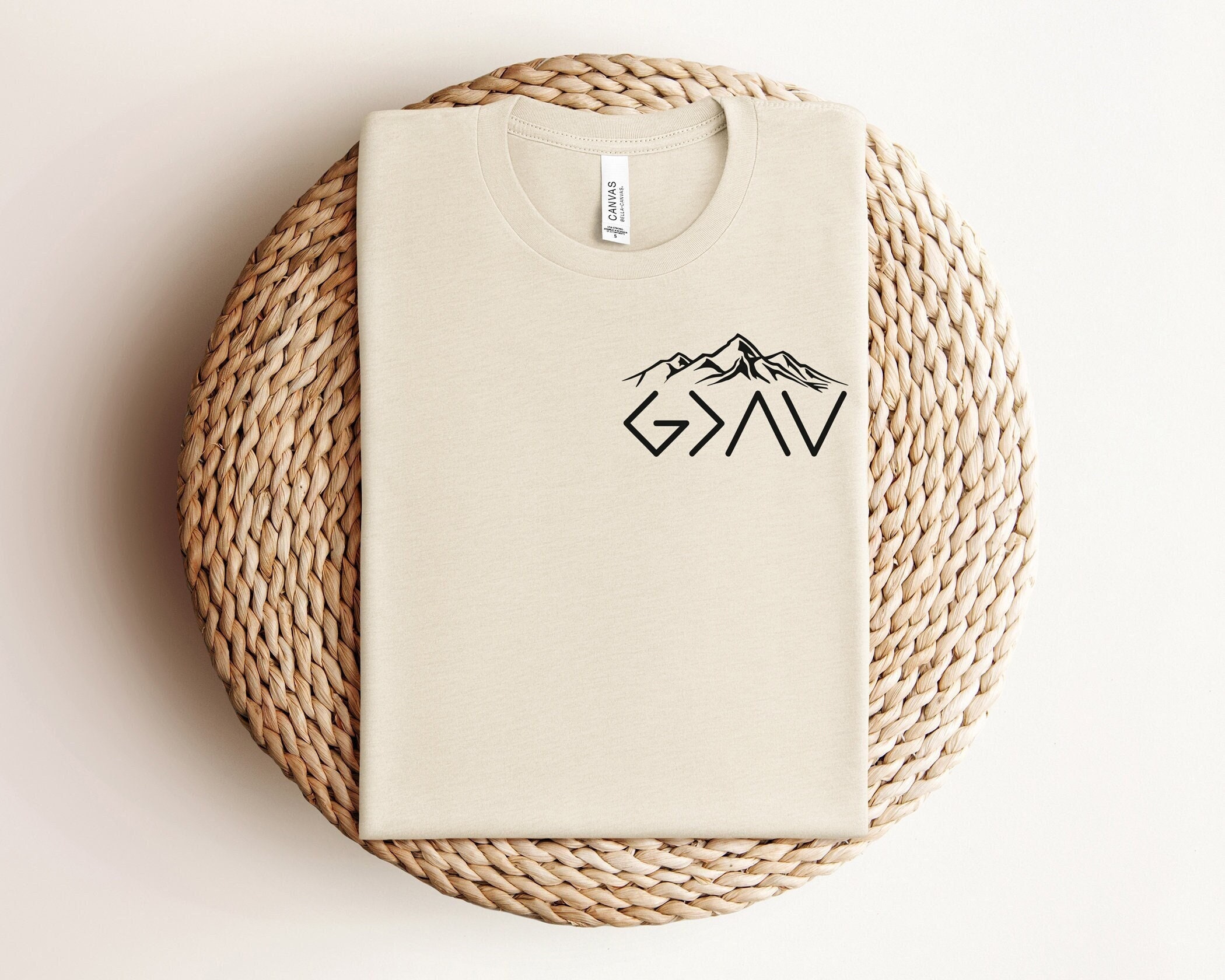 God Is Greater Than The Highs And Lows Shirt, Minimalist Christian T-Shirt, Jesus Lover Shirt, Religious Clothing, Faith Tee, Christian Gift