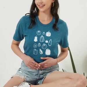 Thanksgiving Shirts, Pumpkins Shirt, Autumn Shirt, Its Fall Shirt, Fall T Shirts, Fall Harvest Shirt, Autumn Tees, Gift for Her Shirt Heather Deep Teal