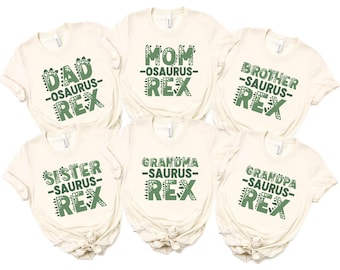 Dinosauriefamiljetröja - Dinosaurie Rex familjetröjor - Momosaurus Rex - Dadosaurus Rex - Dino Rex födelsedagströjor - Matchande dinosaurietröjor