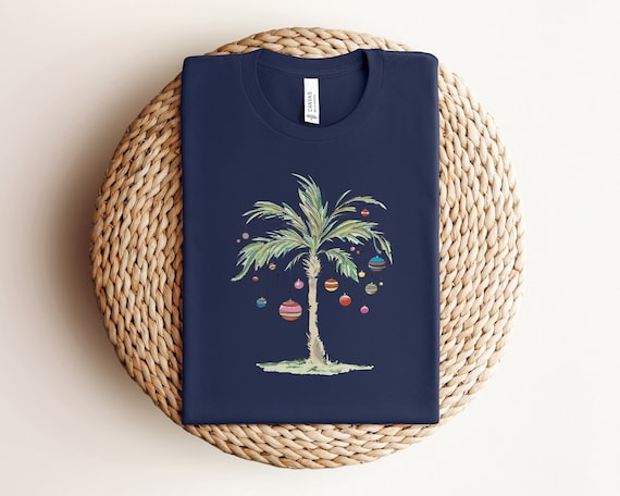 Christmas Palm Tree Shirt, Tropical Christmas Beach Shirt, Hawaiian Christmas Shirt, Florida Christmas Shirts, Aloha Shirt, Christmas Gifts