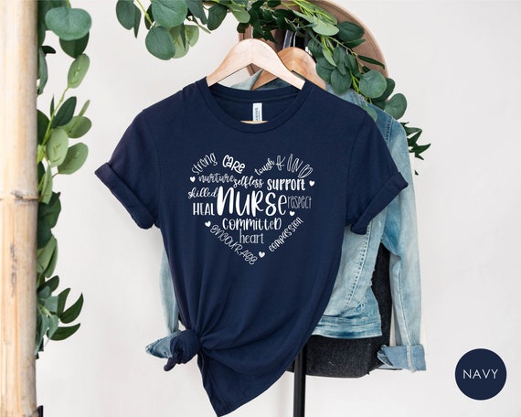 Nurse Heart Shirt, Nurse Shirt, Nurse Shirt Women, Nurse Gift Shirt, Nurse Tees, Nurse T-Shirts, Nurse Shirt Gift, Cute Nurse Typography Tee