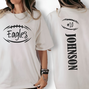 Custom Football T-Shirt -  Front and Back Personalized Shirt - Personalized Football Team T-Shirt - Football Mom Tee - Game Day Shirt