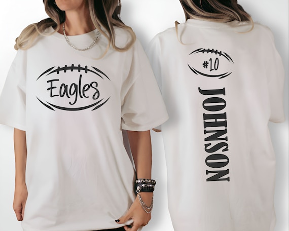Custom Football T-Shirt -  Front and Back Personalized Shirt - Personalized Football Team T-Shirt - Football Mom Tee - Game Day Shirt