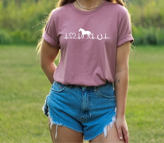 Horse Lover Shirt, Horse T-Shirt, Horse Heartbeat Shirt, Horse Lover Gift, Farm Girl Shirt, Horse Barrel Shirt, Horse Farm Shirt, Horse Gift
