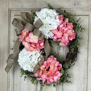 Everyday Wreath, Year Round Wreath,  Front Door Wreath, Grapevine Wreath, Hydrangea Wreath, Mother&#39;s Day Gift, Door Wreath, Door Decor