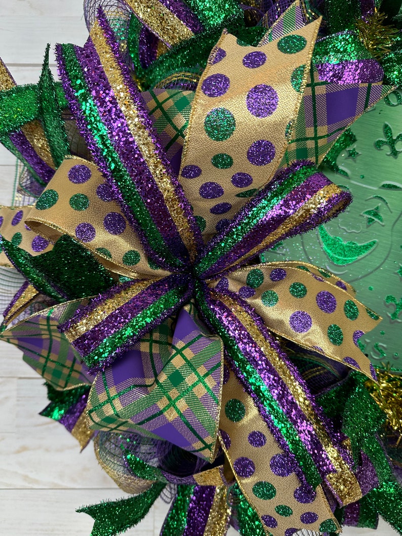 Mardi Gras Wreath, Mardi Gras Decor, Fat Tuesday, Louisiana Decor