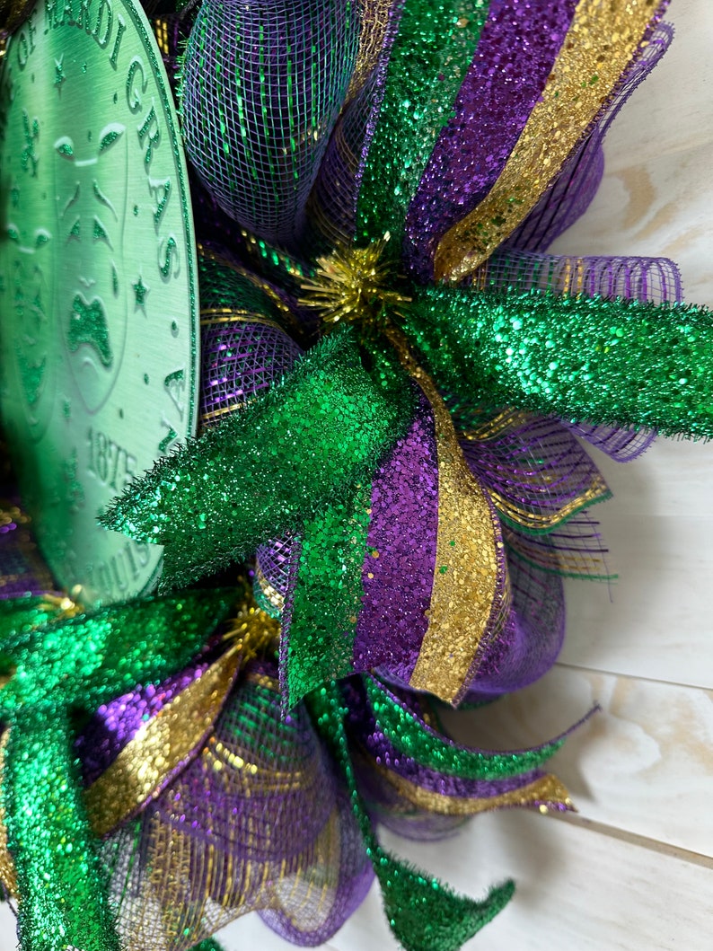 Mardi Gras Wreath, Mardi Gras Decor, Fat Tuesday, Louisiana Decor