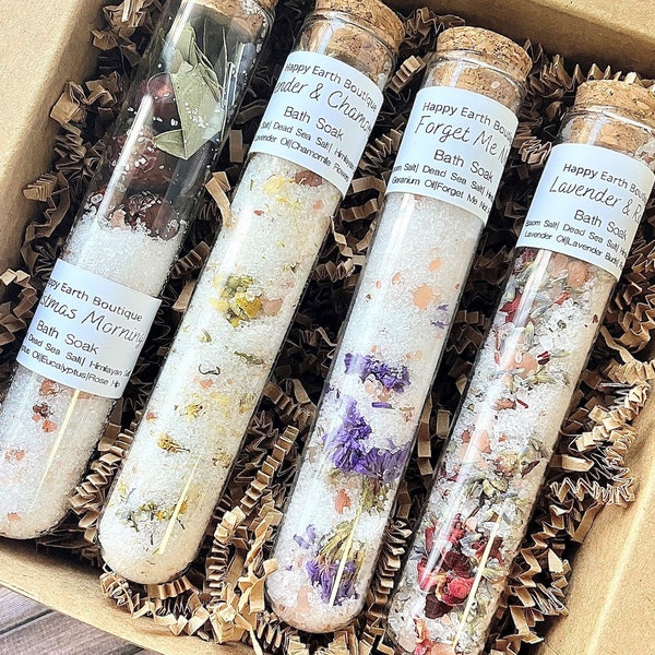 Bath Salts|Bath Soak|Test Tube|Favors|Stocking Stuffers|Gift Set|Aromatherapy|Christmas|Gifts