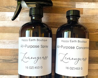 Chemical Free|All Purpose Cleaner Concentrate|Natural Cleaner|Non-Toxic|Zero Waste|Eco Friendly|Lemongrass|Essential Oils