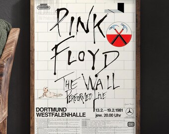 Pink Floyd - The Wall - German Tour 1981 Poster | Gerald Scarfe | Concert Poster | Wall Decor | Housewarming Gift Idea