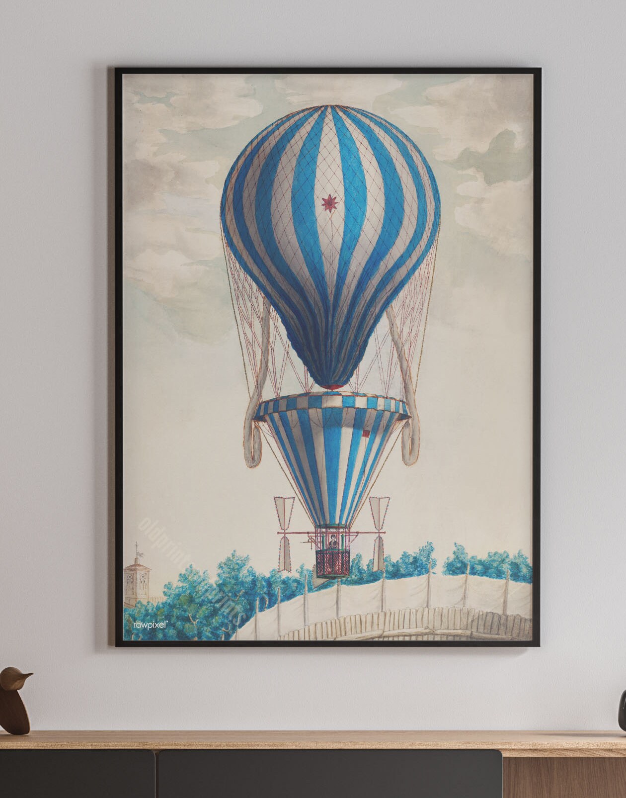 Hot-Air Balloon Poster Wall Print Home Decor | Etsy