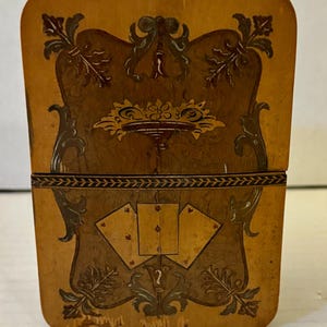 Boîte pour Cartes à Jouer Antique en Marqueterie de Bois et Marqueterie Gargiulos Sorrento Italie