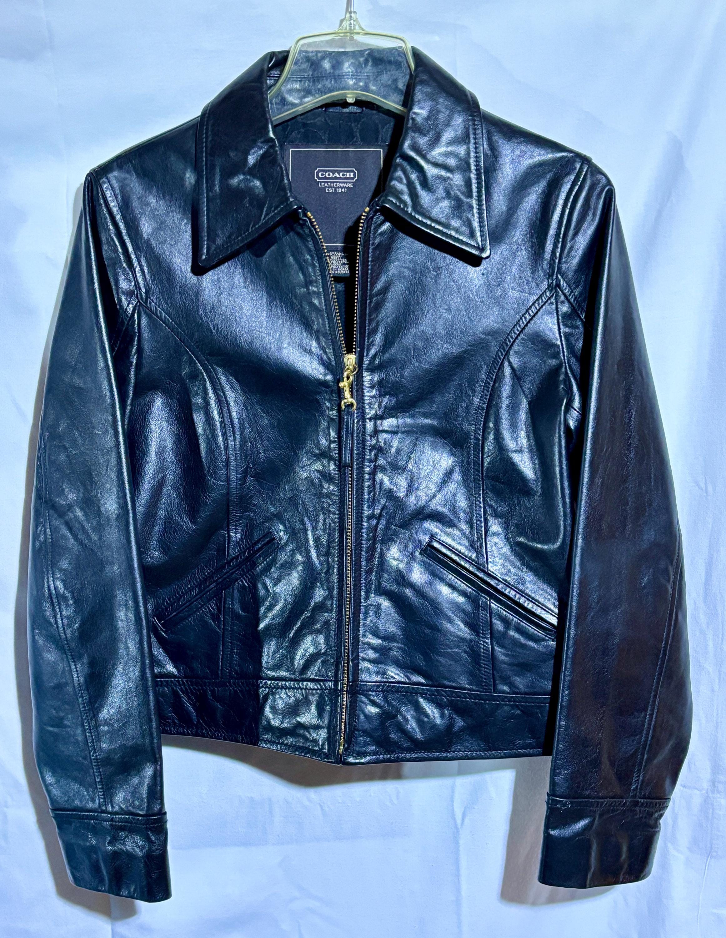 80s coach vintage レザージャケット Vintage Coach Leather Jacket - Etsy