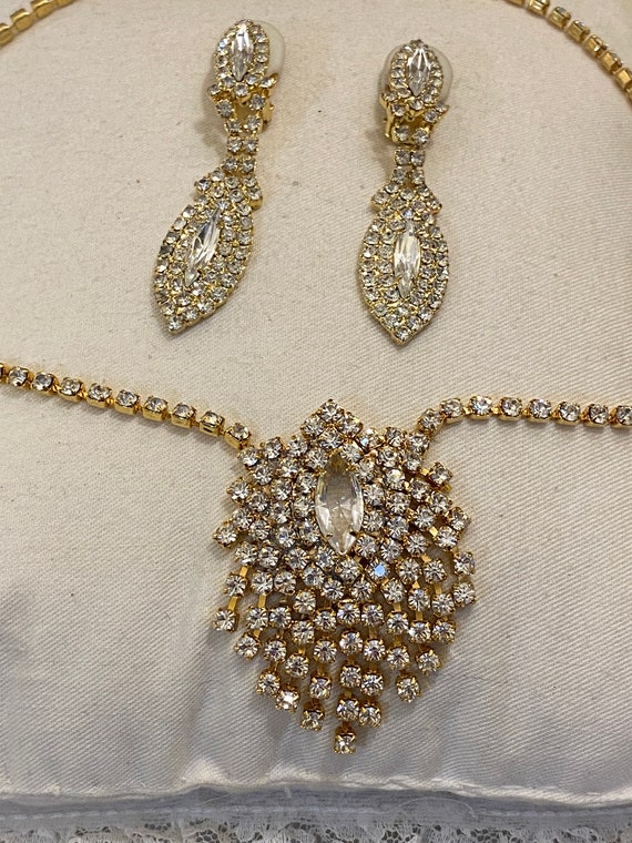 Vintage Circa 1960s Stunning Rhinestone Necklace … - image 8