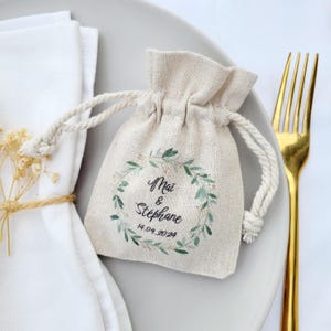 Sac pochon ballotin personnalisé / Pour dragées / Cadeau invités Mariage, Baptême, Communion, EVJF, EVG, Anniversaire, Babyshower