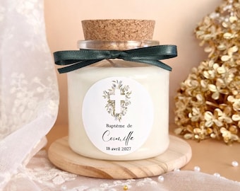 Personalized Baptism Candle for Children, Original Baptism Favor, Personalized Candle with Name and Date, Handmade Candle Souvenir from France