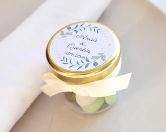 Personalized glass candy jar / Wedding guest gift for civil partnership